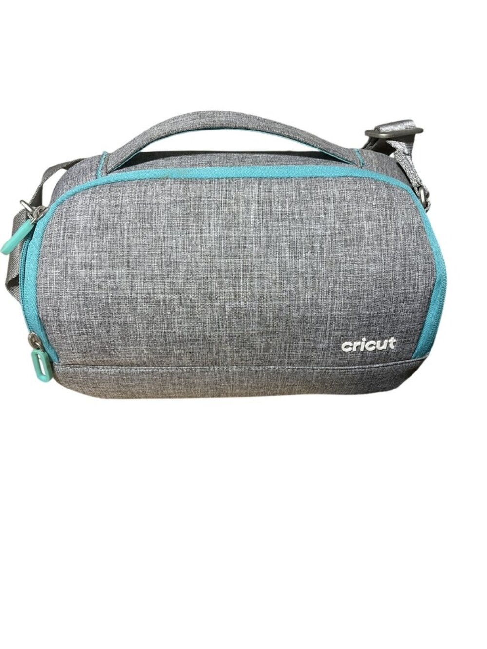 Cricut Size Small (S) Gray Teal Trim Cricut Carrying Case Top Handle Bag